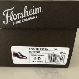 Florsheim Black Cap Toe Size 9